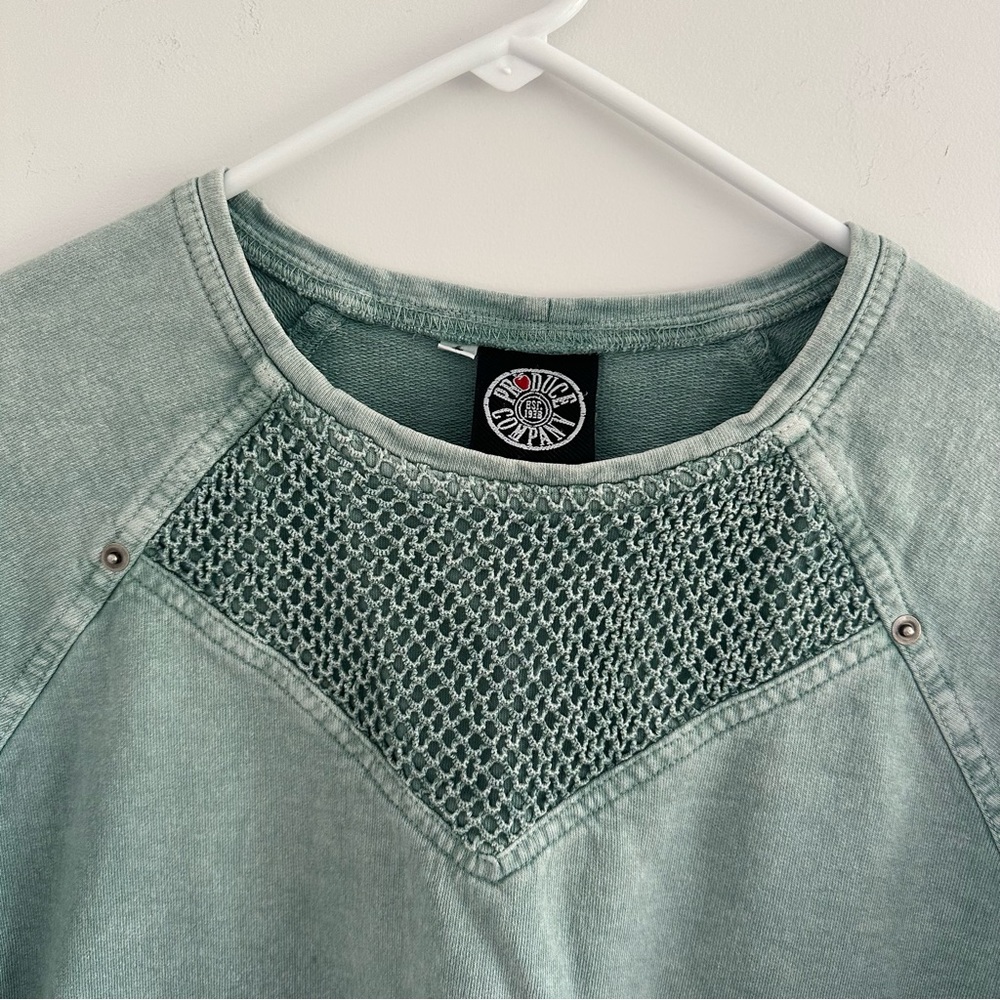 Produce company Textured Green sweatshirt Boho relaxed - Picture 5 of 6